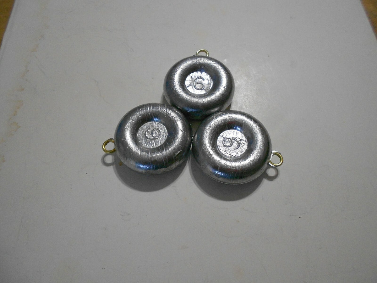 45 Pack 6 oz Flat Round River Bank Fishing Sinkers - Do-It Mold