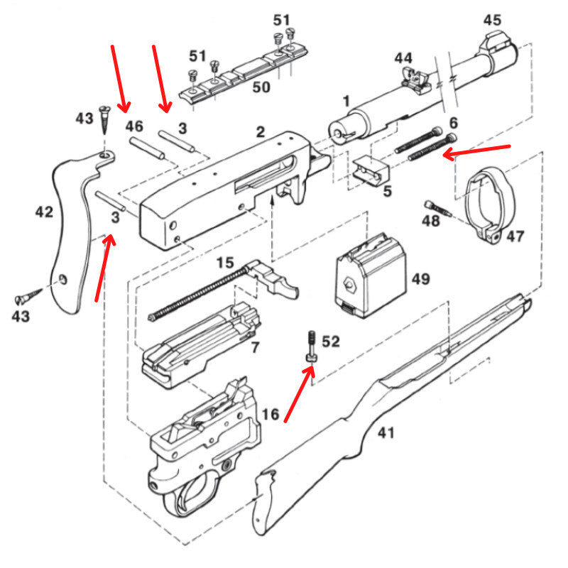 Ruger 10/22 Stainless Steel Tune-Up Kit with V-Block and Pins