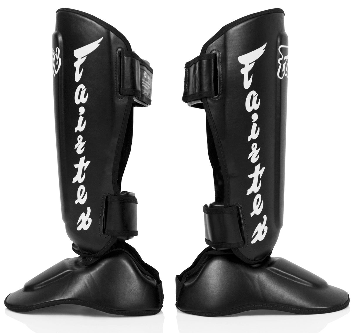 Large Black Kickboxing Shin Guards for MMA Training & Protection