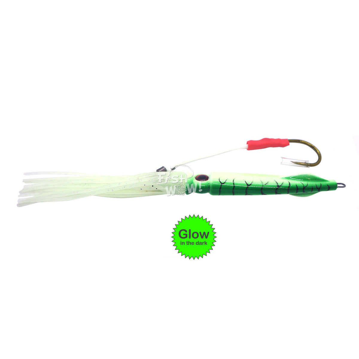 Saltwater 3D Swim Squid Jig with Glow in the Dark 100g Fishing Lure