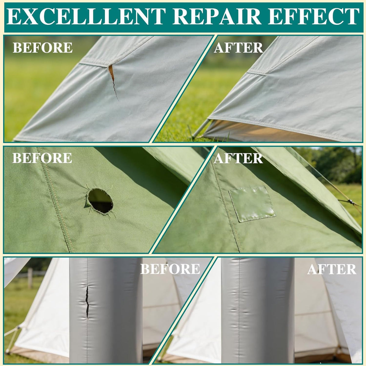 4Oz Tent Repair Glue Waterproof Sealant with Brush for Canvas & Outdoor Fabrics