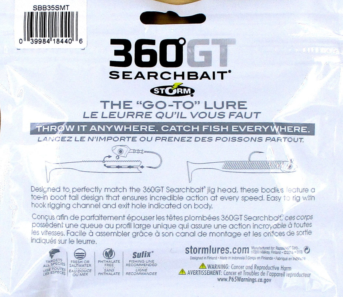 (4) Packs Storm 360 GT Searchbait Bodies 3 1/2" Smelt (6 Per Pack)