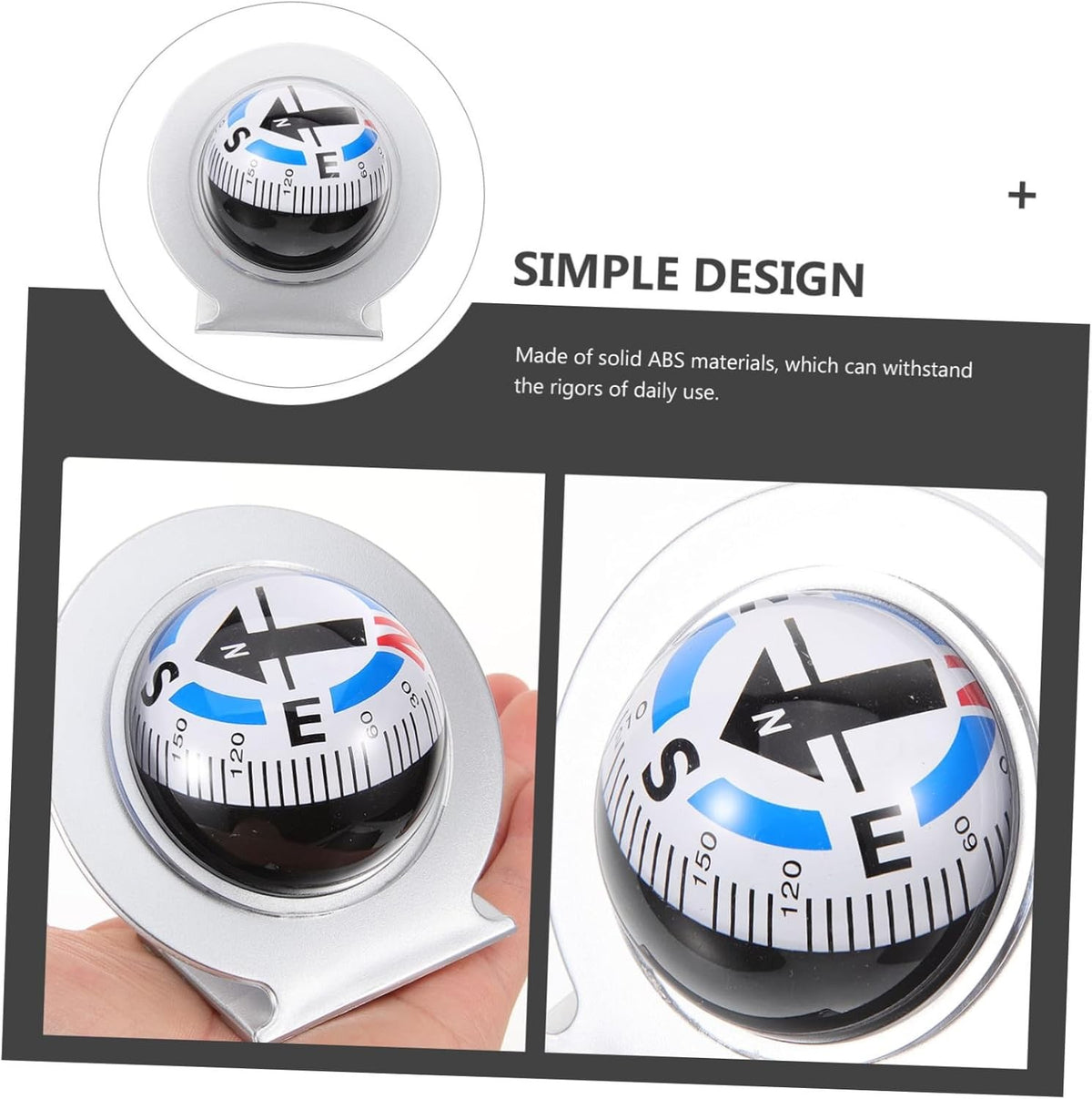 Adjustable Car Dashboard Compass Ball for Vehicle Navigation Marine Boating