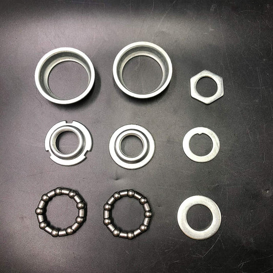 2-Inch Bicycle Bottom Bracket Set for One-Piece Crank - Steel, Silver