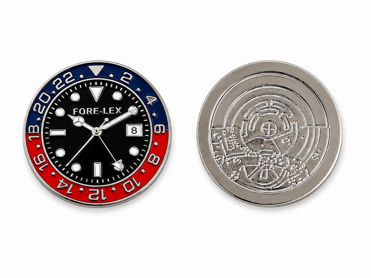 Magnetic Watch-Style Golf Ball Markers Set with Hat Clip - 4 Pack