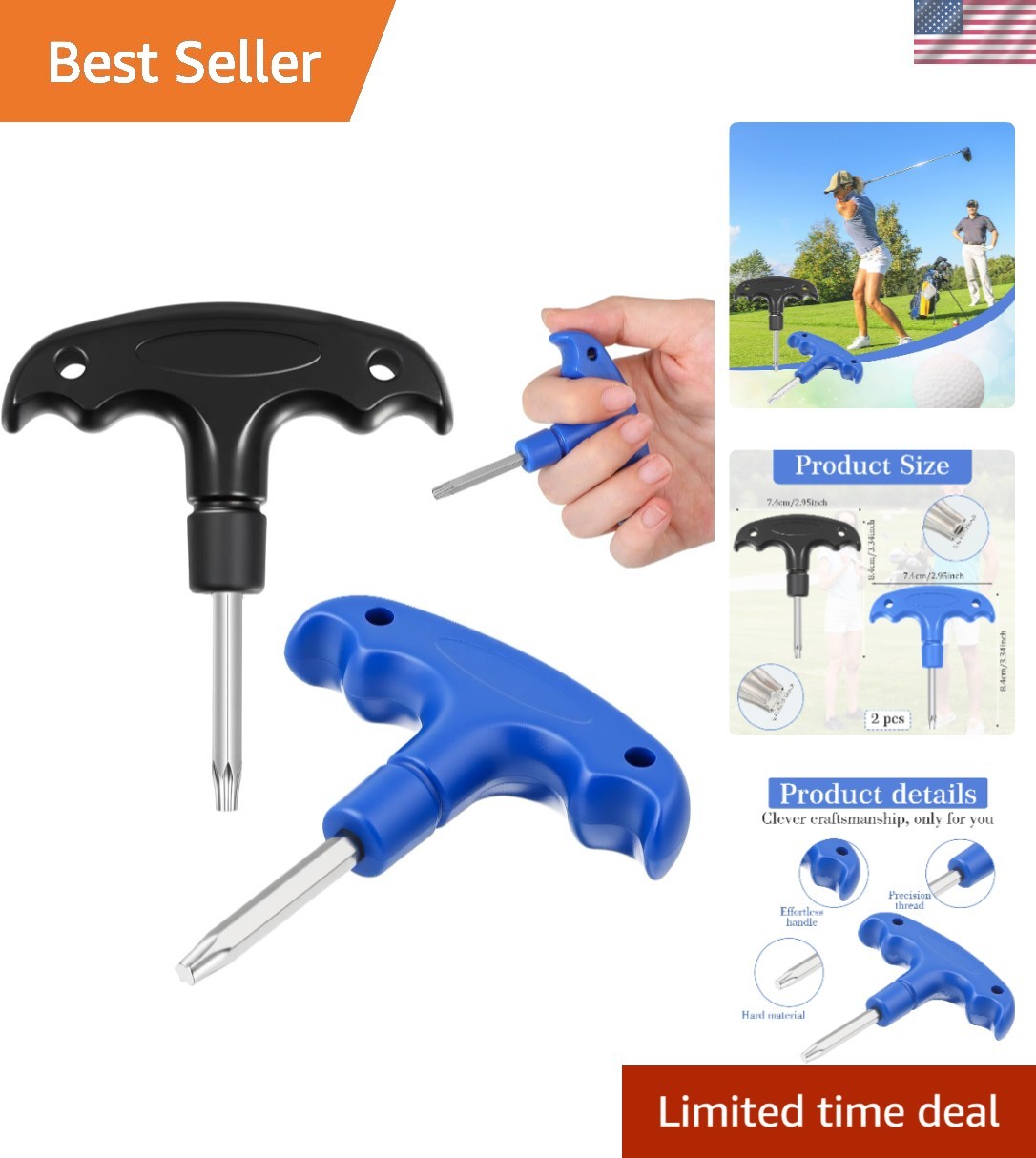 Golf Torque Wrench Tool Set for Club Adjustment - Portable & Durable