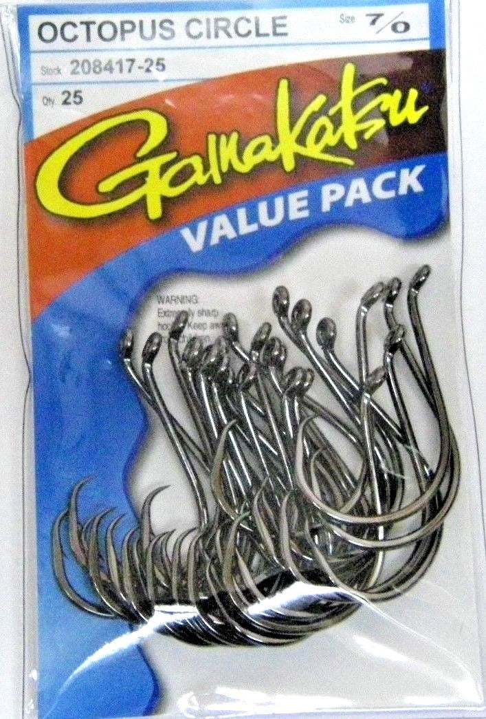 Gamakatsu Offset Circle Fishing Hooks Value Pack All Sizes 8/0-8