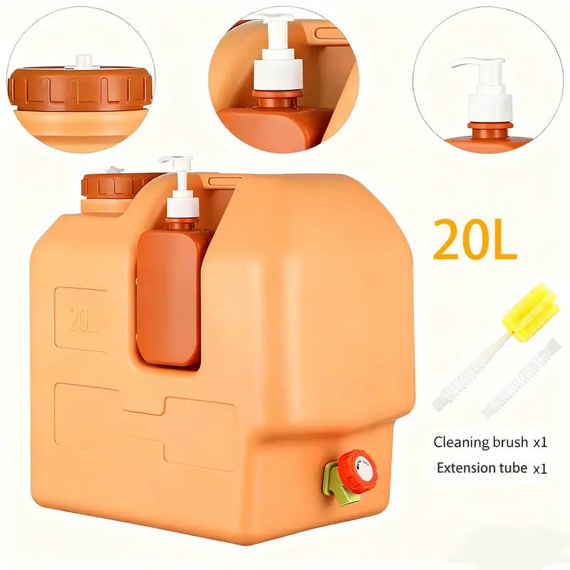 20L Emergency Water Container with Spigot - 5 Gallon Portable Water Storage Jug