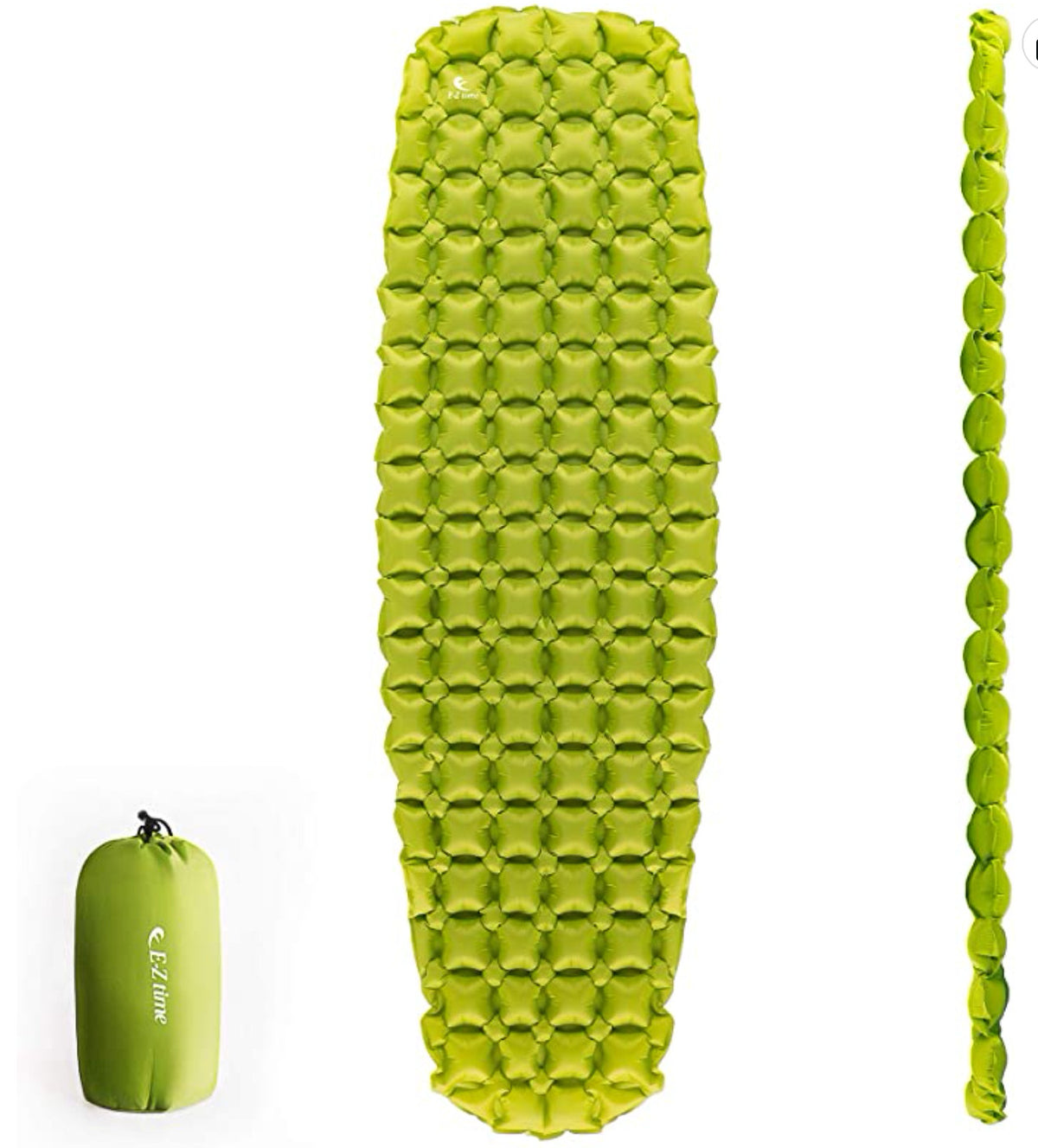 Ultralight Inflatable Sleeping Pad for Camping and Hiking - Green, 75.5" x 23"