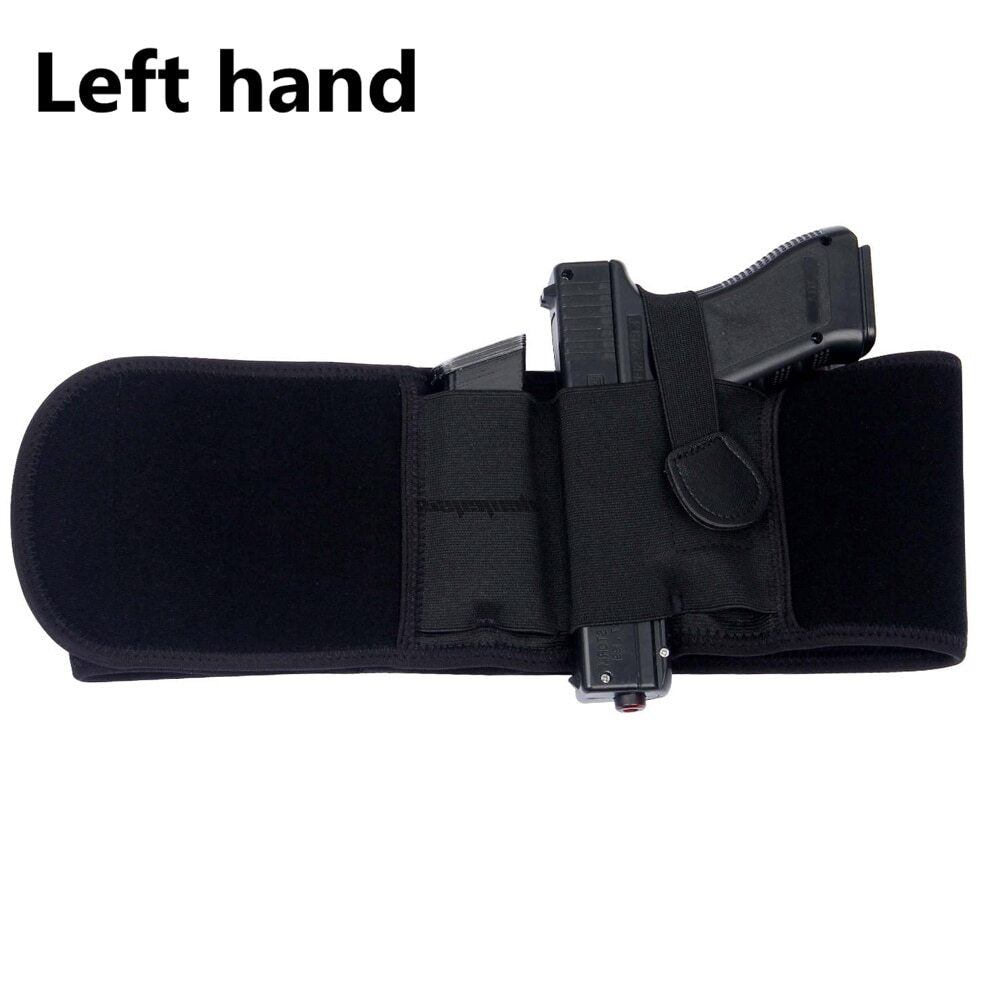 Concealed Carry Belly Band Holster for Left-Hand Gun Waist Wrap