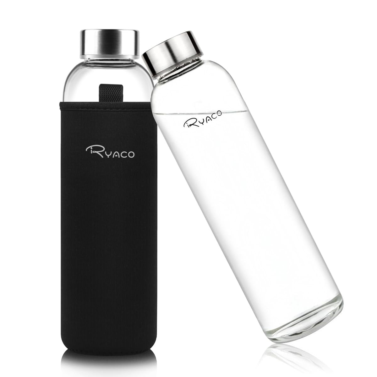 Borosilicate Glass Water Bottle 33oz/1L Leakproof BPA-Free Hydration