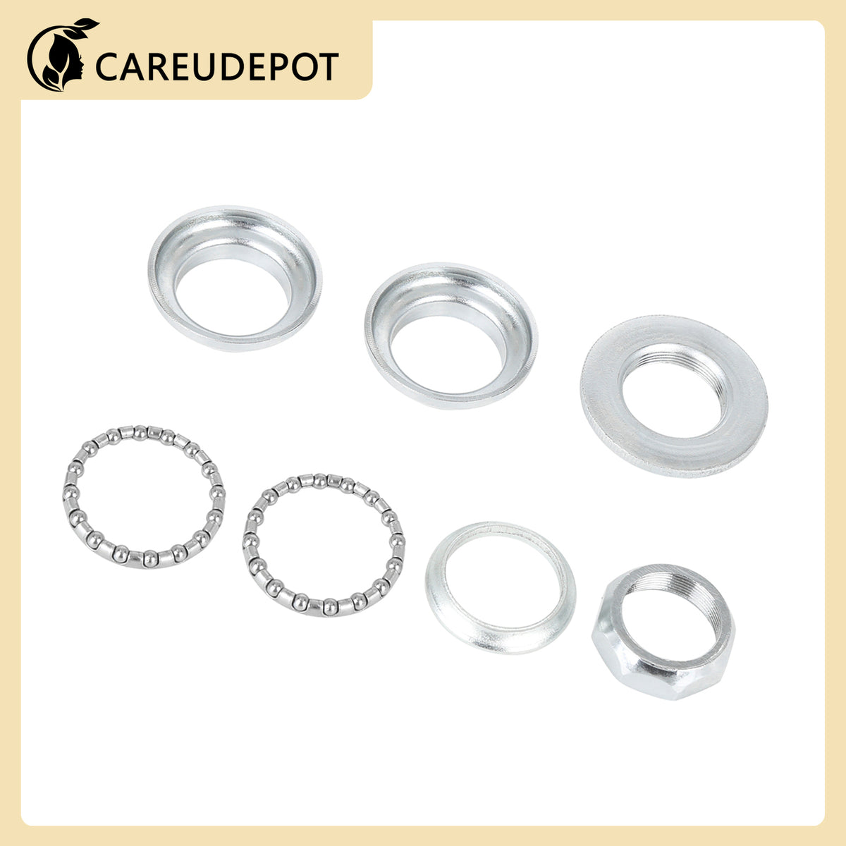 7-in-1 Steel Bicycle Threaded Headset with Sealed Bearings Set - Fits 1 Inch