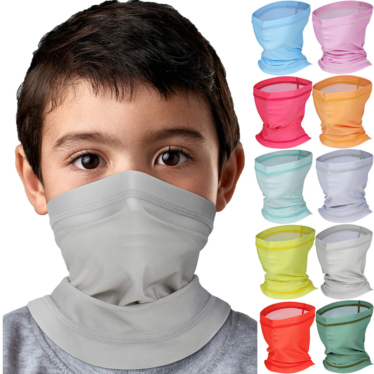 Kids UV Protection Breathable Neck Gaiter Face Mask Scarf Balaclava