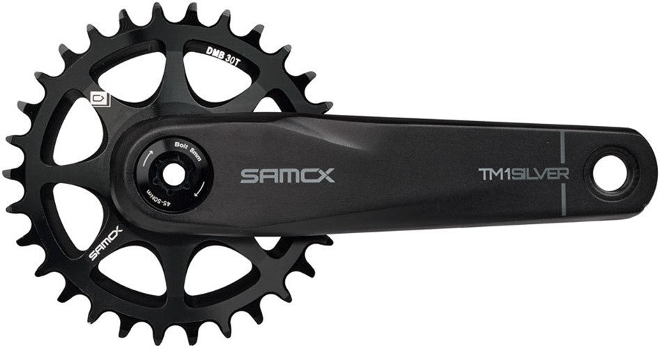 Samox Silver TM-1 Bicycle Crankset 155mm 3-Bolt Direct Mount 30T Chainring