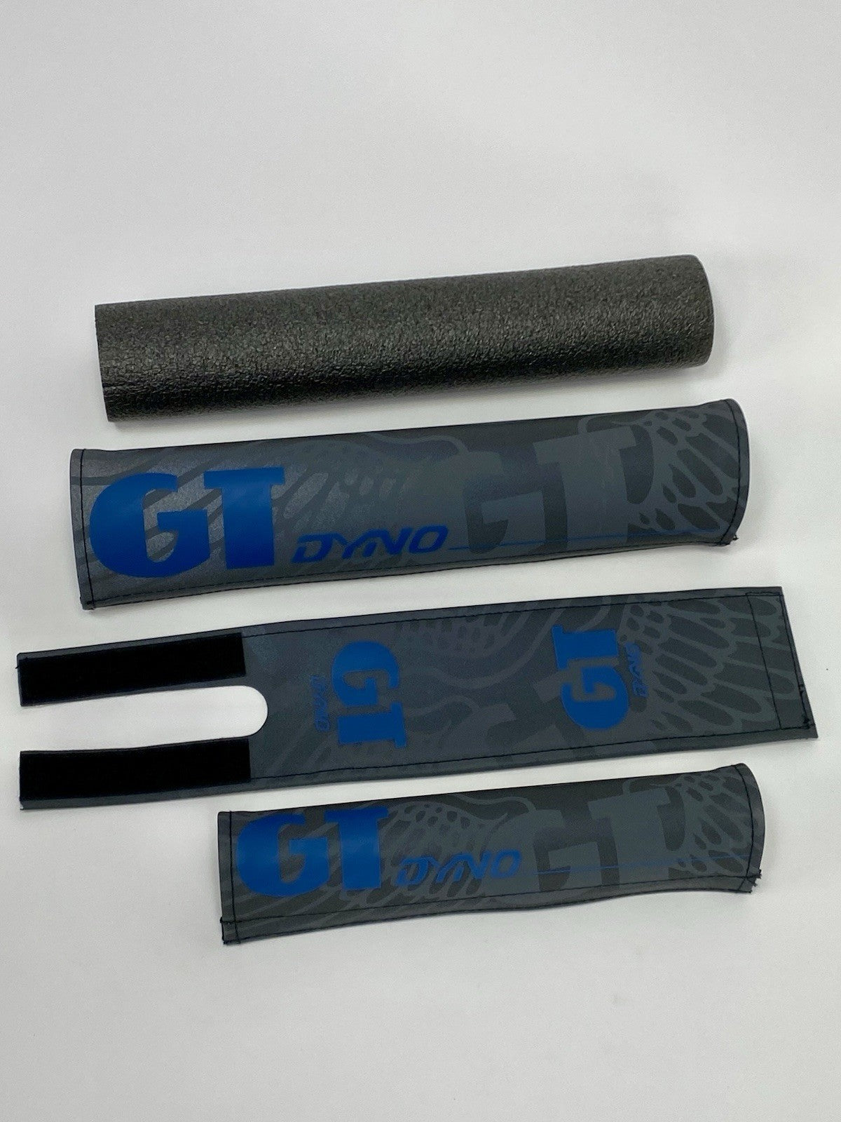 BMX Pad Set for GT DYNO 1989 Re-issue - Reflective Frame, Handlebar & Stem Pads, Black & Blue