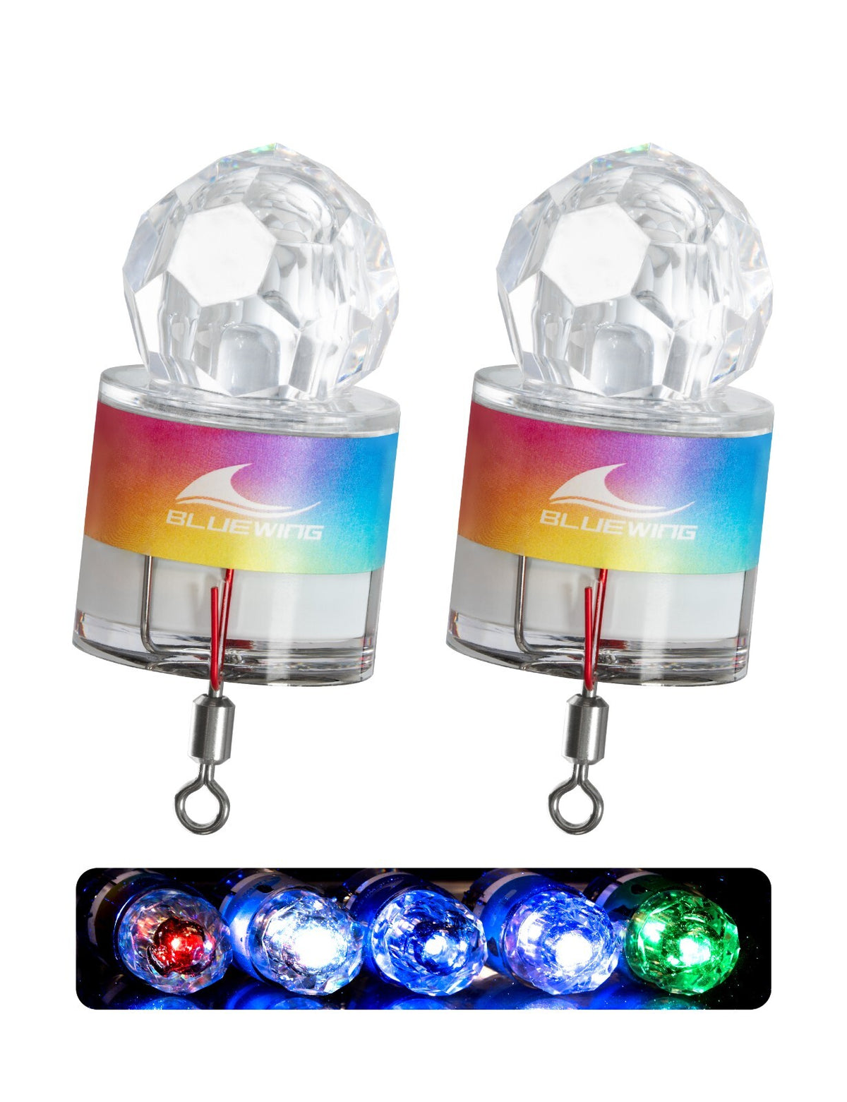 2-Pack Deep Drop Fishing Lights Waterproof LED Submersible Lights for Night Fishing