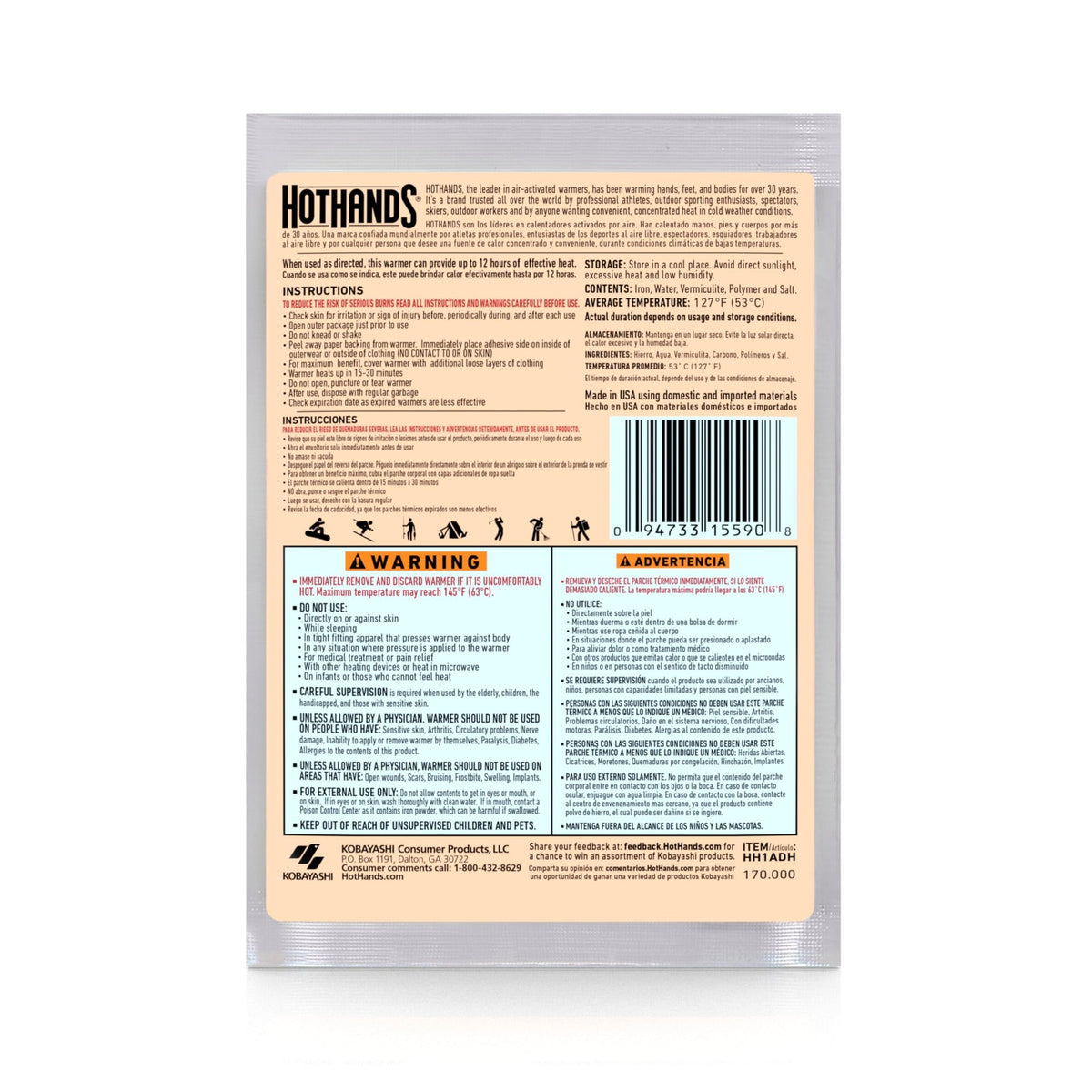12 Hour Adhesive Body Warmers - Bulk Air-Activated Hand & Body Heat Packs