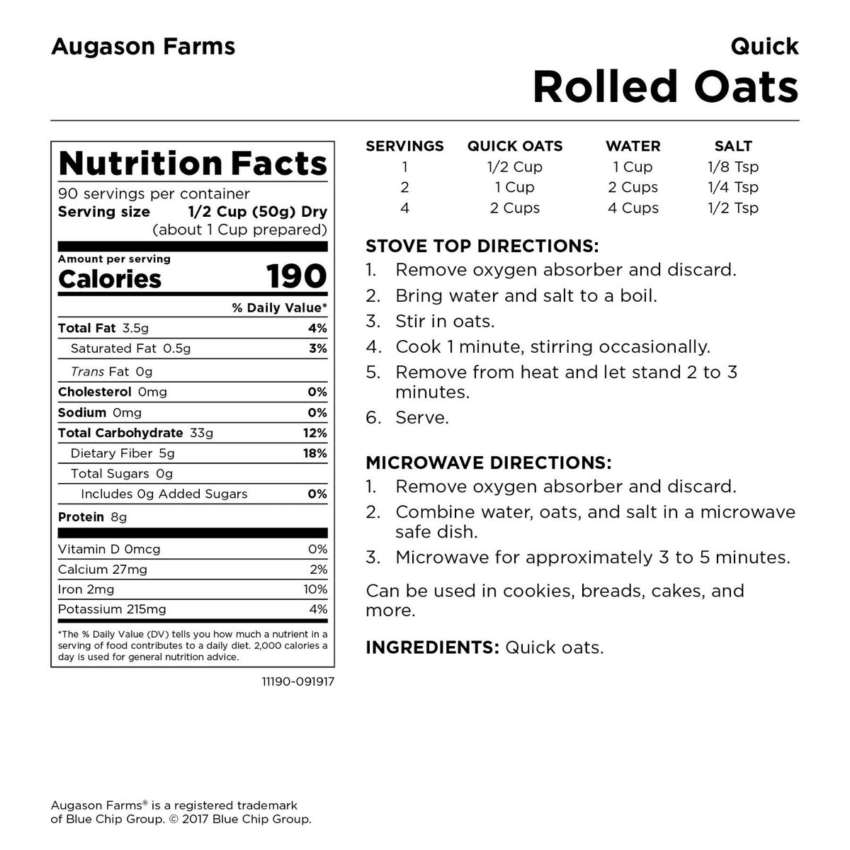 Bulk Rolled Oats 10lb Emergency Food Storage Bucket - Long Shelf Life
