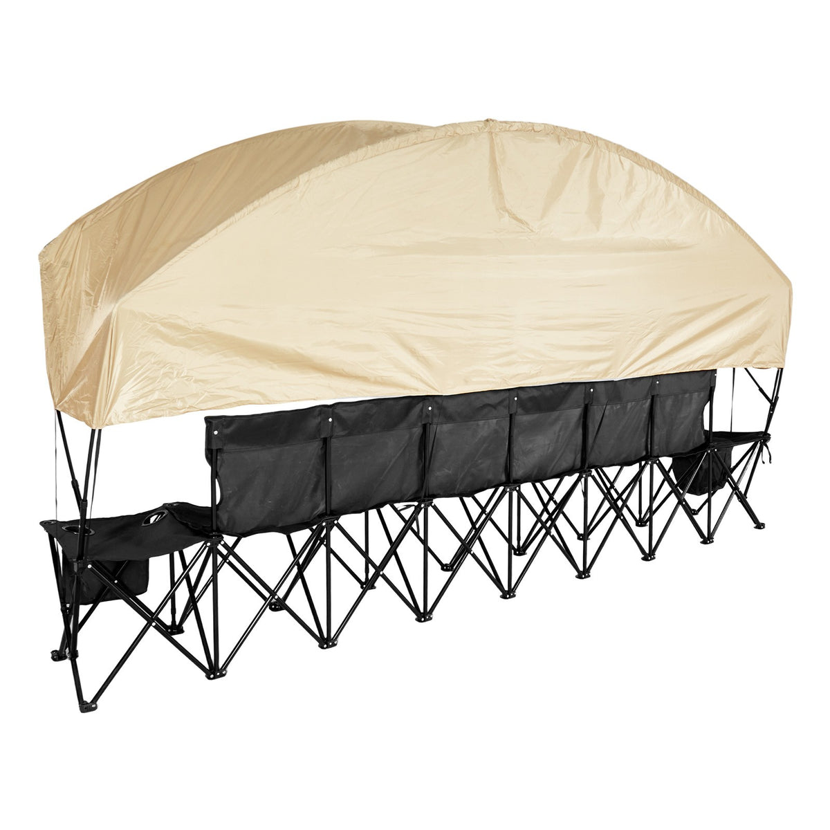 Portable Folding Chair with Sunshade and Storage Bag for Outdoor Use