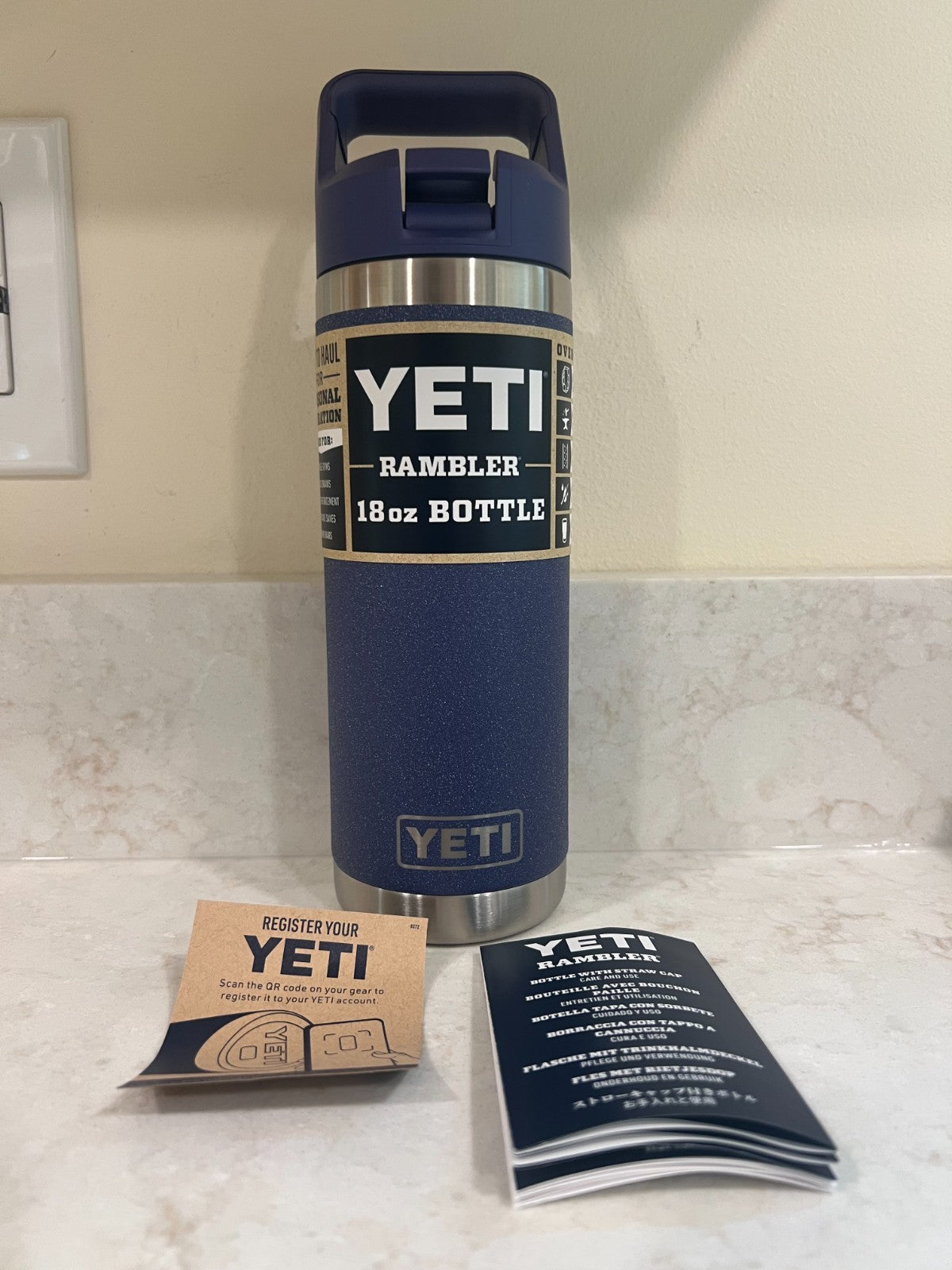 YETI Rambler 18oz Moon Dust Water Bottle with Straw Lid - Insulated Drinkware