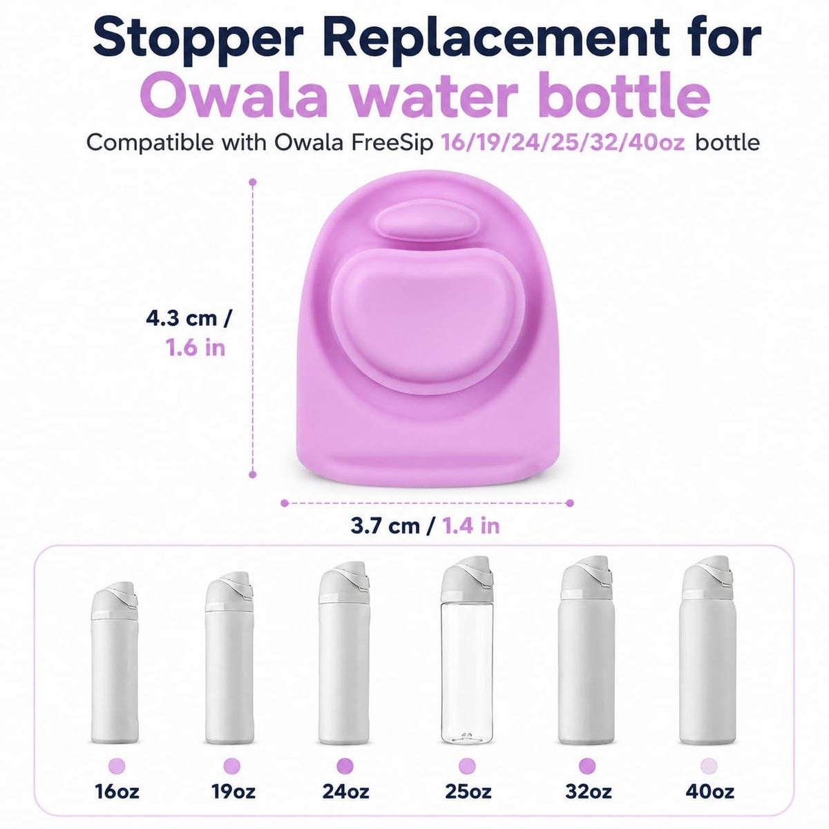 Rubber Seal Gasket for Owala Freesip Water Bottles 16/19/24/32/40oz - Multi-Color Pack