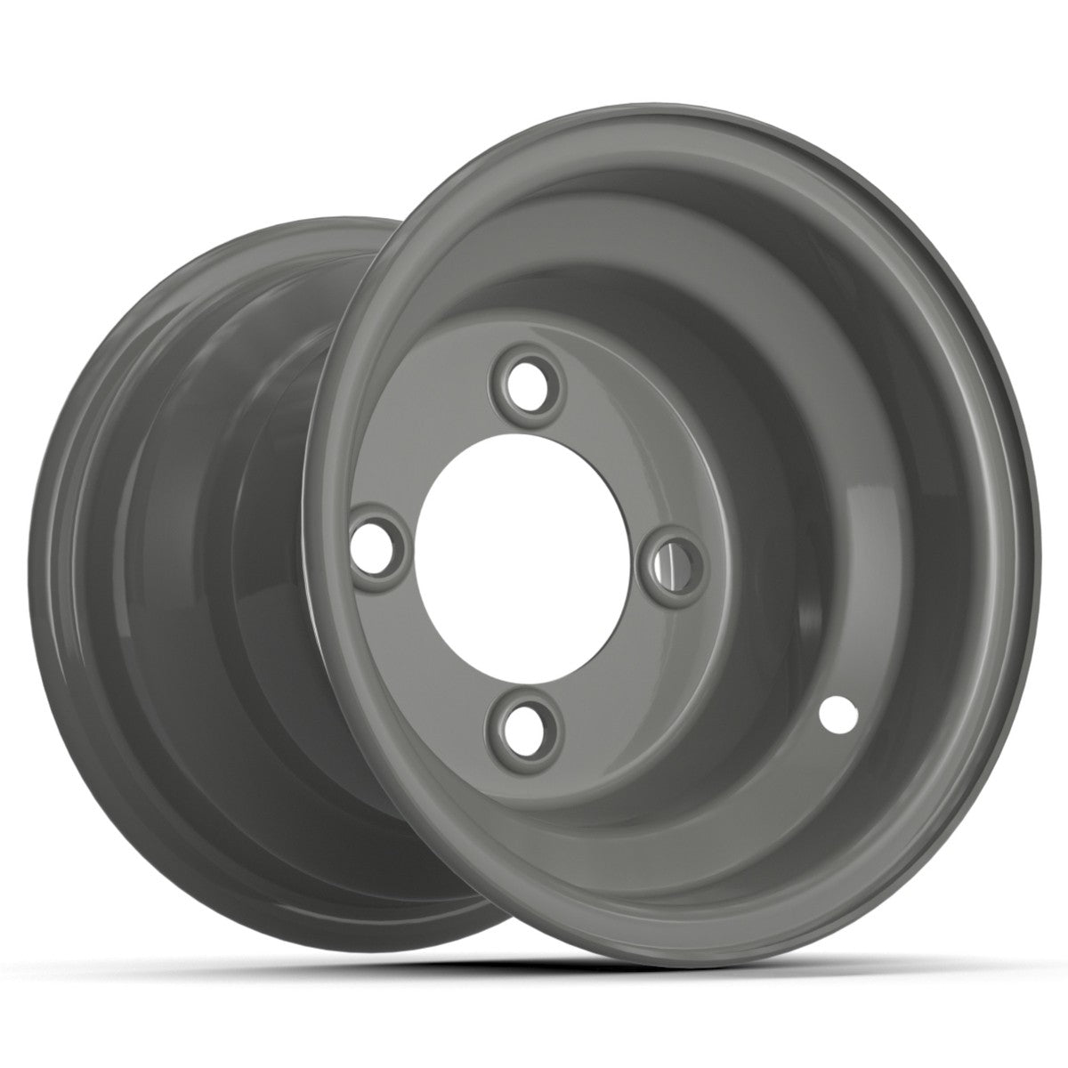 8-Inch Steel Golf Cart Wheel - Grey, Centered, 4x101.6mm Bolt Pattern
