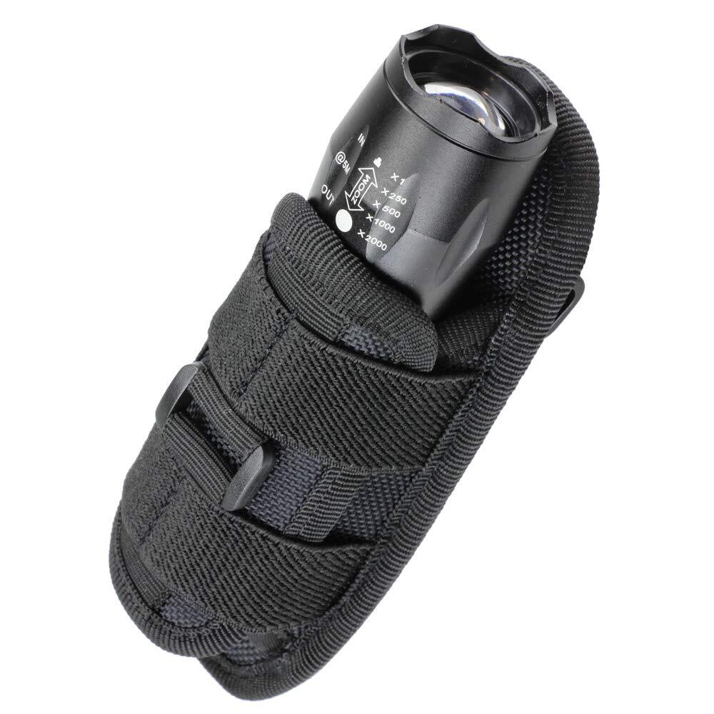 Tactical Nylon Flashlight Belt Holster - Molle Torch Case Pouch