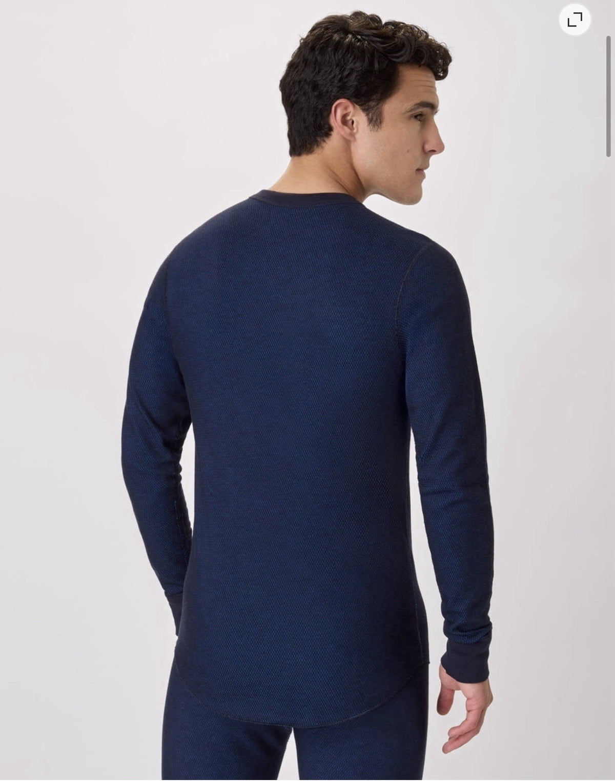 Men's Reversible Knit Thermal Top - Blue, Size Medium, Hanes Originals