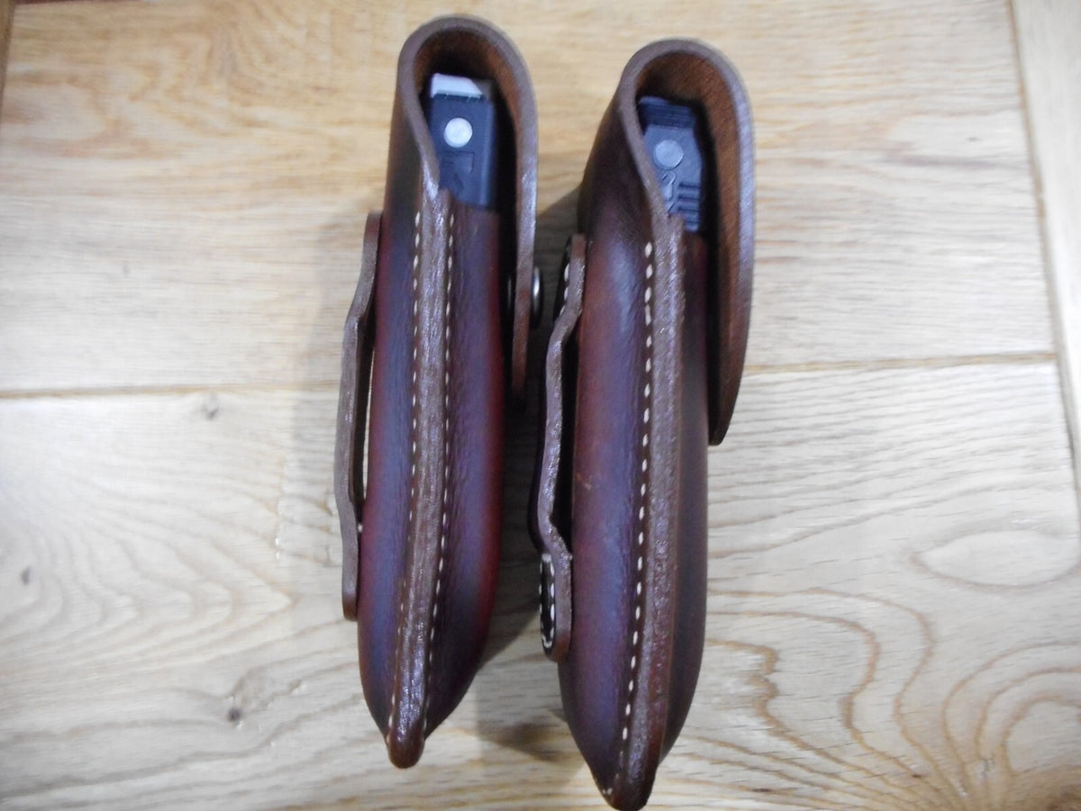 Leather Sheath for Multi Tools - Durable Custom Dark Brown Sheath with Plain or Tooled Flap