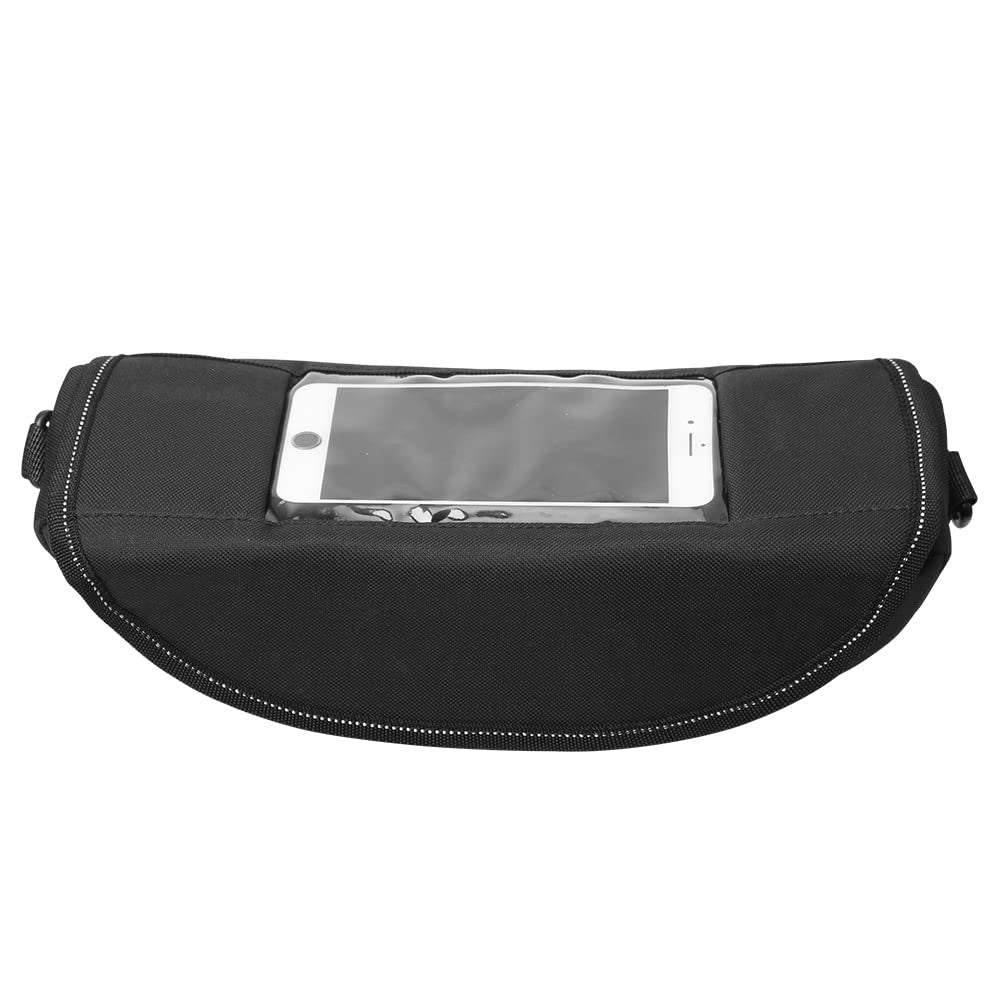 Waterproof Motorcycle Handlebar Storage Bag with Phone Touch Screen - Universal Fit