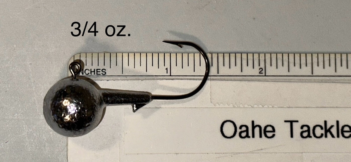 Unpainted Round Lead Jig Heads 3/4 oz & 1 oz - Fishin Gear, Free Shipping