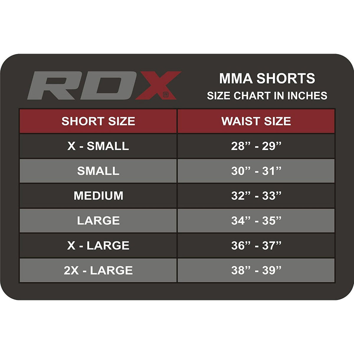 RDX MMA Training Shorts for Boxing & Grappling - Multiple Sizes