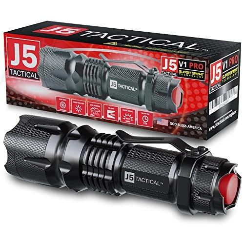 Mini LED Flashlight with Clip 300 Lumens Waterproof Pocket Light - AA Battery