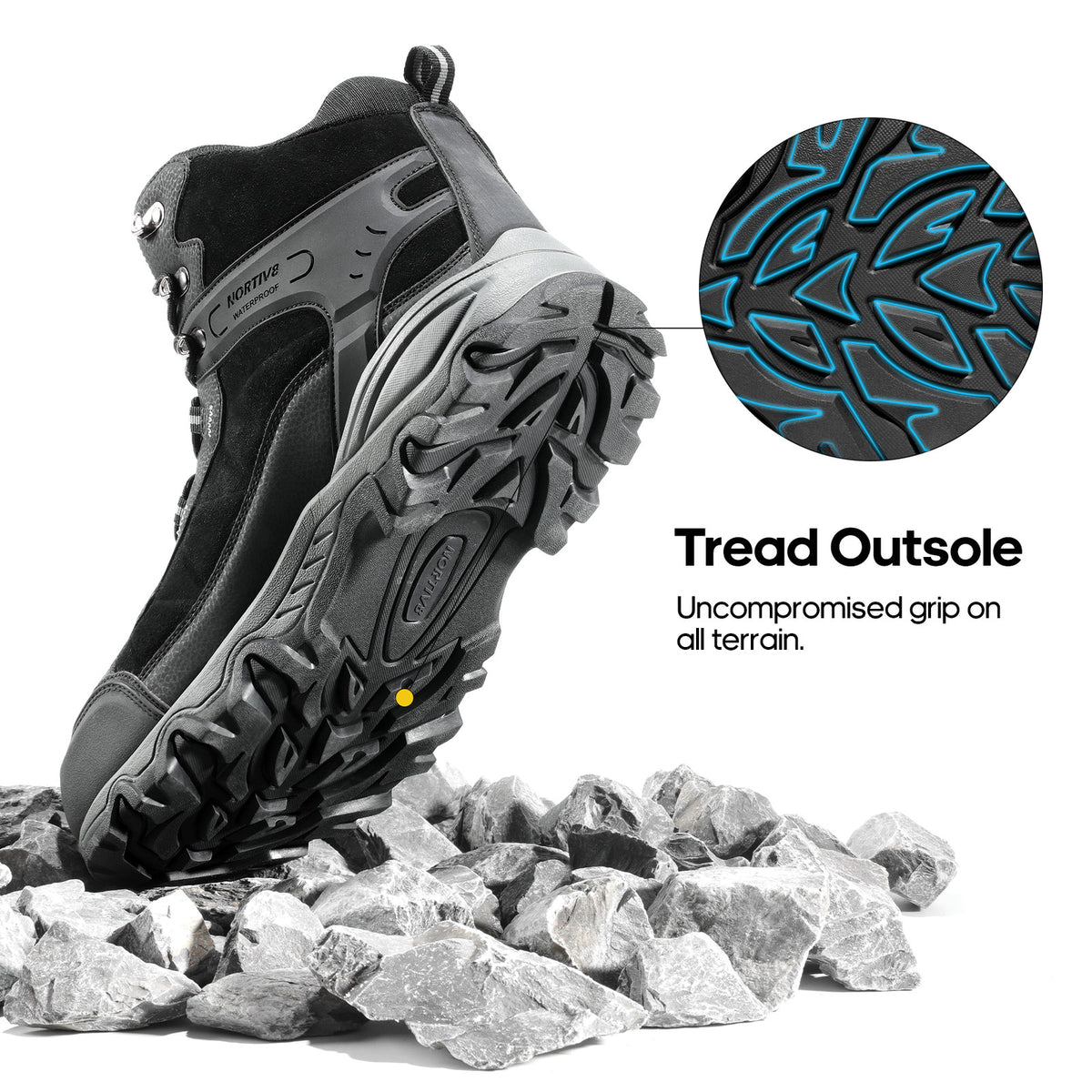 Men's Waterproof Hiking Boots Non-Slip Trekking Mountaineering Shoes