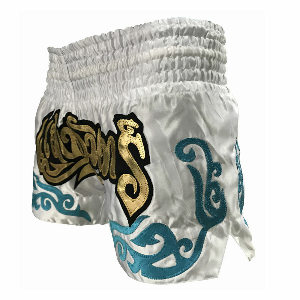 Muay Thai Shorts for Martial Arts & Kick Boxing - High Tech Moisture-Wicking Satin