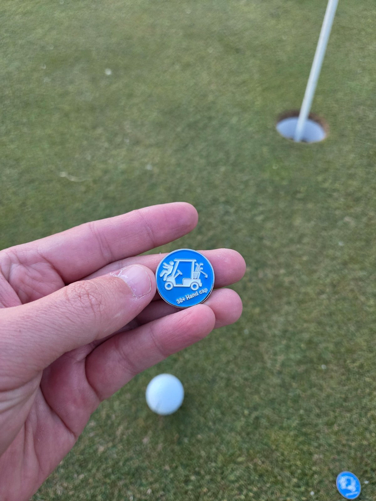 Golf Ball Marker with Handicap Parody Design - Funny Golf Cart Edition