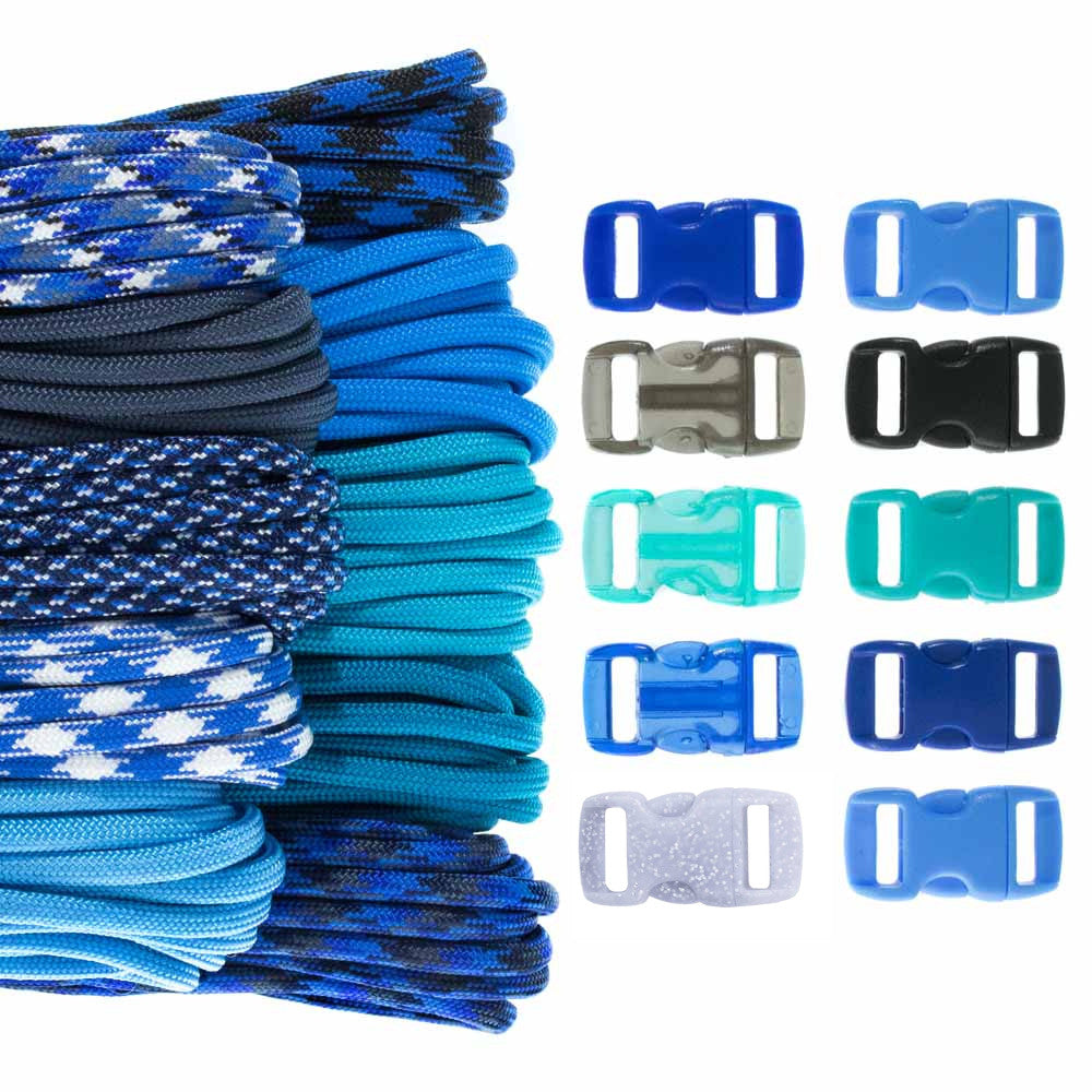 Paracord DIY Bracelet Kit with Buckles - 100 FT Paracord Crafting Set