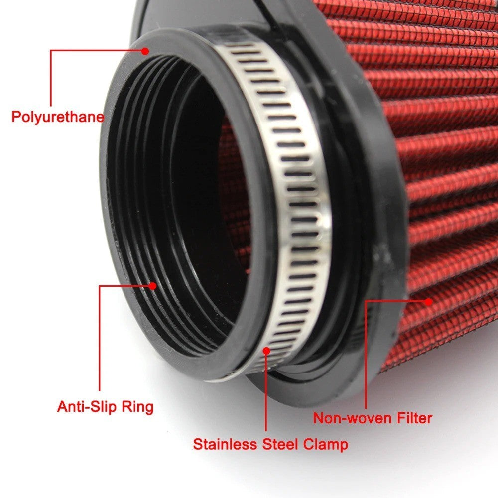 Universal Cold Air Intake Filter 51-60mm High Flow Washable Motorcycle Air Filter