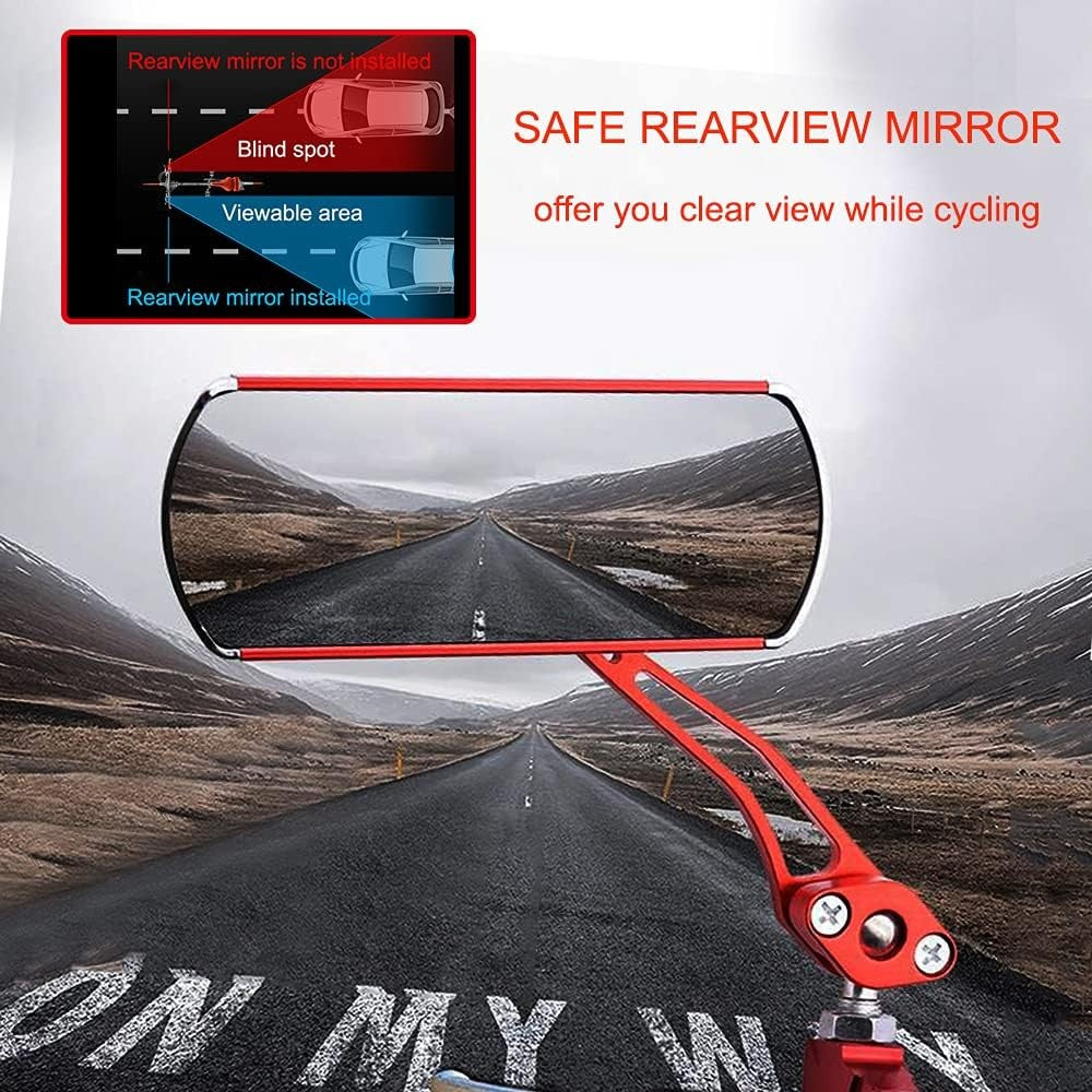 2PCS Adjustable Bicycle Handlebar Rear View Mirrors Red for Cycling