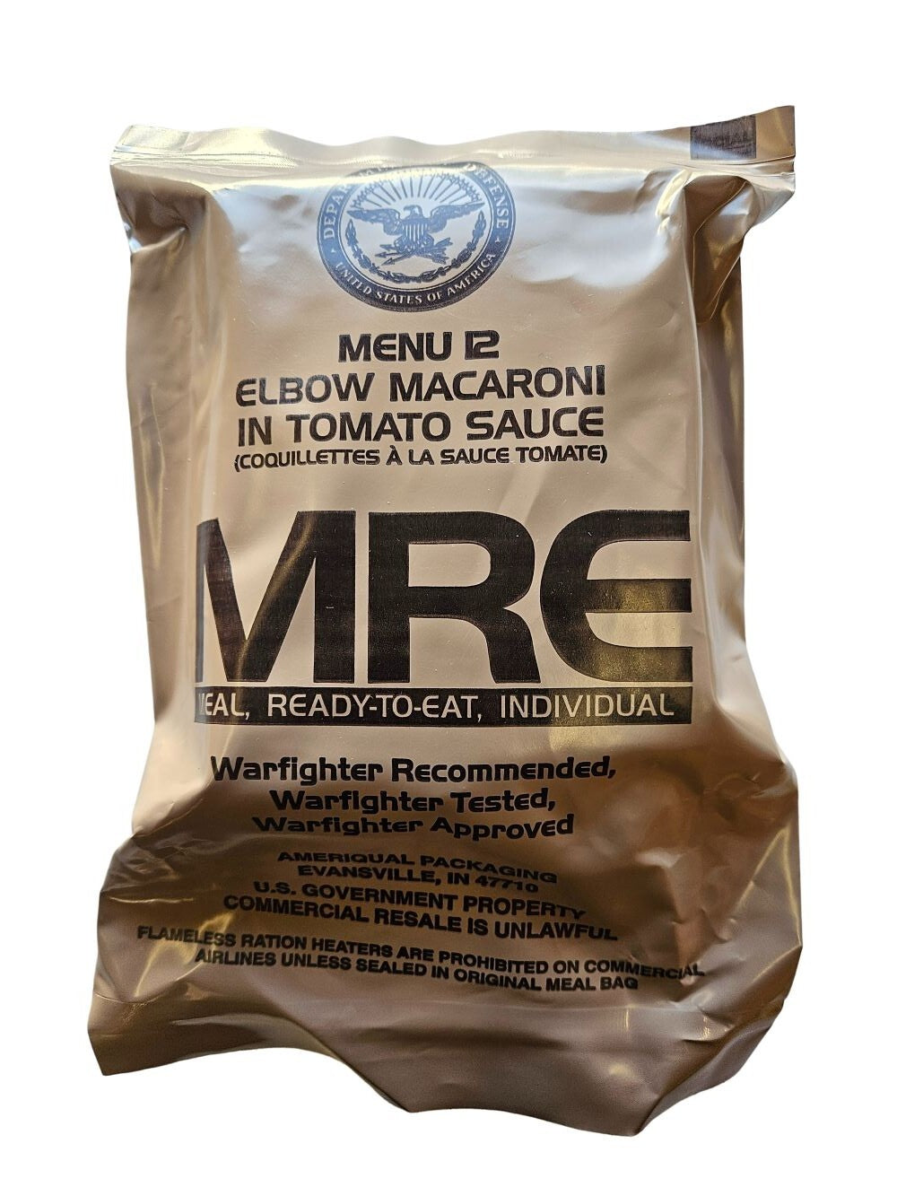 2024-2025 US Military MRE Meal Ready to Eat Assorted Menu Options