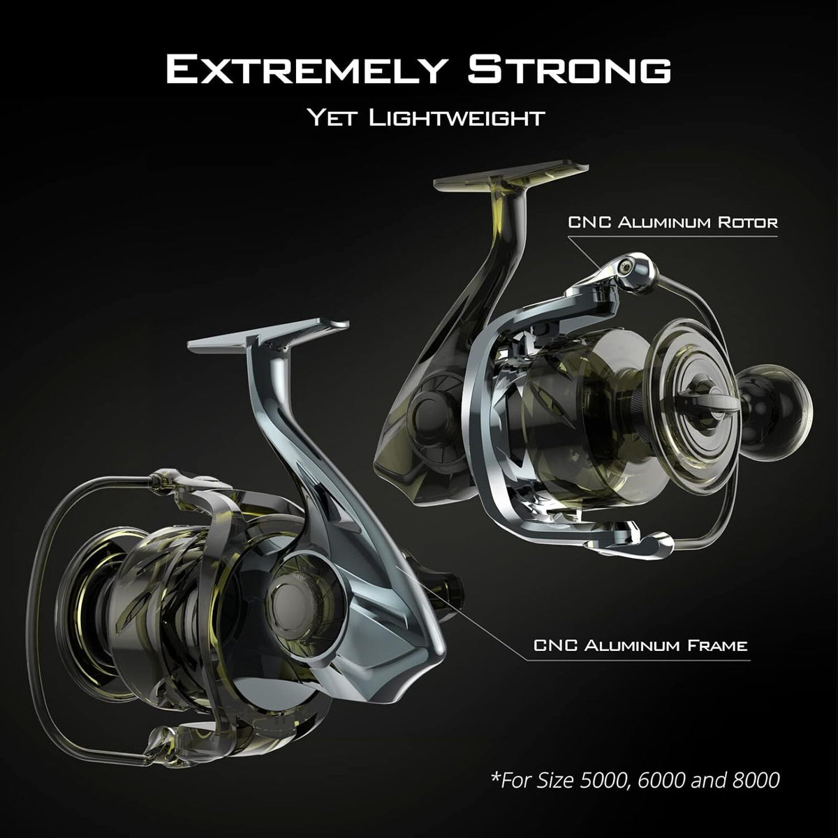 Saltwater Spinning Fishing Reel 55LB Drag Heavy Duty Corrosion-Resistant