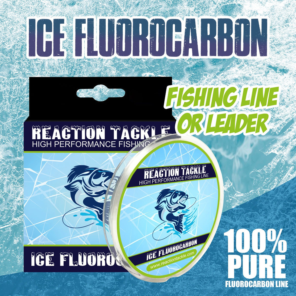 Ice Fishing Fluorocarbon Line - Low Stretch Leader with Abrasion Resistance