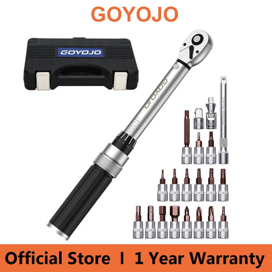 Precision Torque Wrench Kit 1/4 Inch 2-24Nm for Bike Repair - 21pcs Set