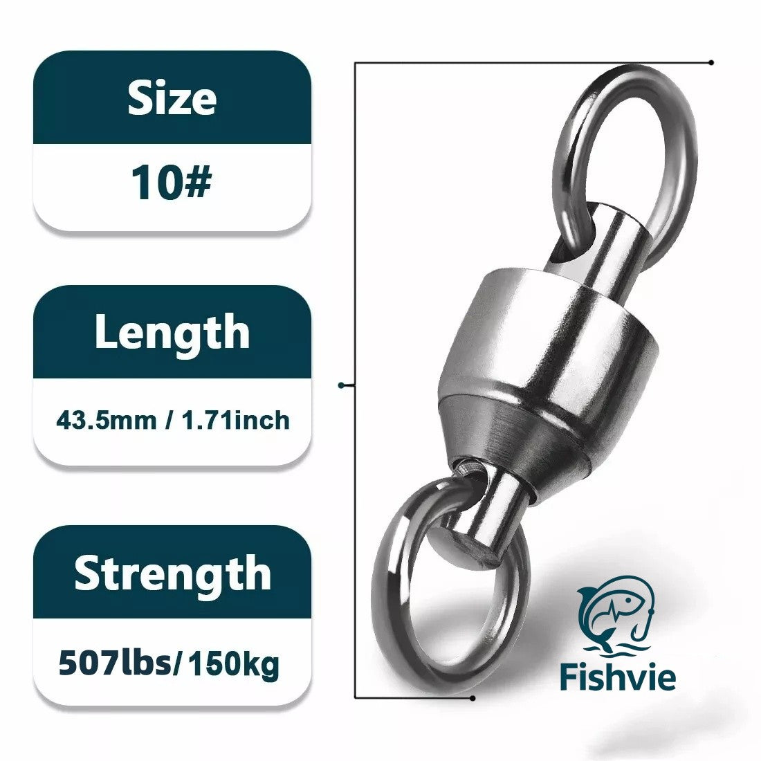 Heavy Duty Ball Bearing Fishing Swivels - Stainless Steel Rings for Saltwater & Freshwater