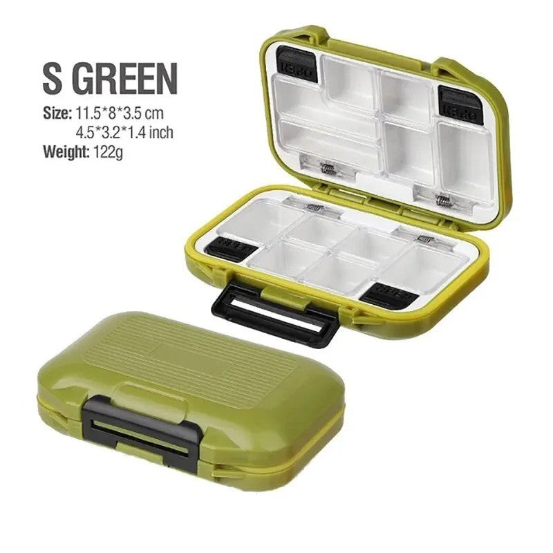 Waterproof Fishing Tackle Box with Compartments 2-Layer Hard Case Storage