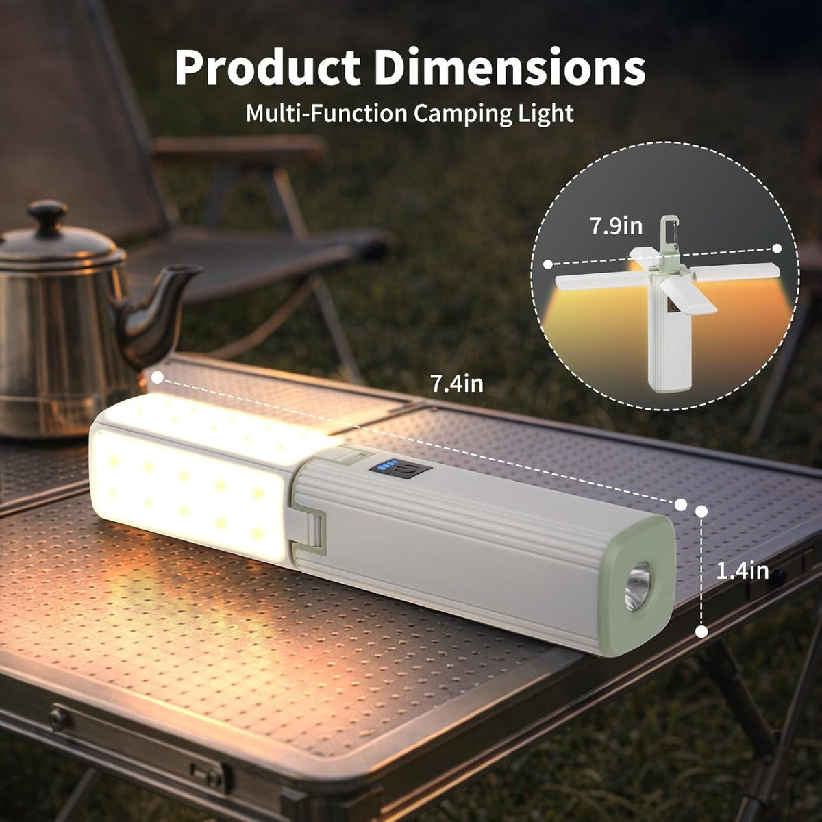 Rechargeable Camping Lantern with Dimmable Brightness and Power Bank Function