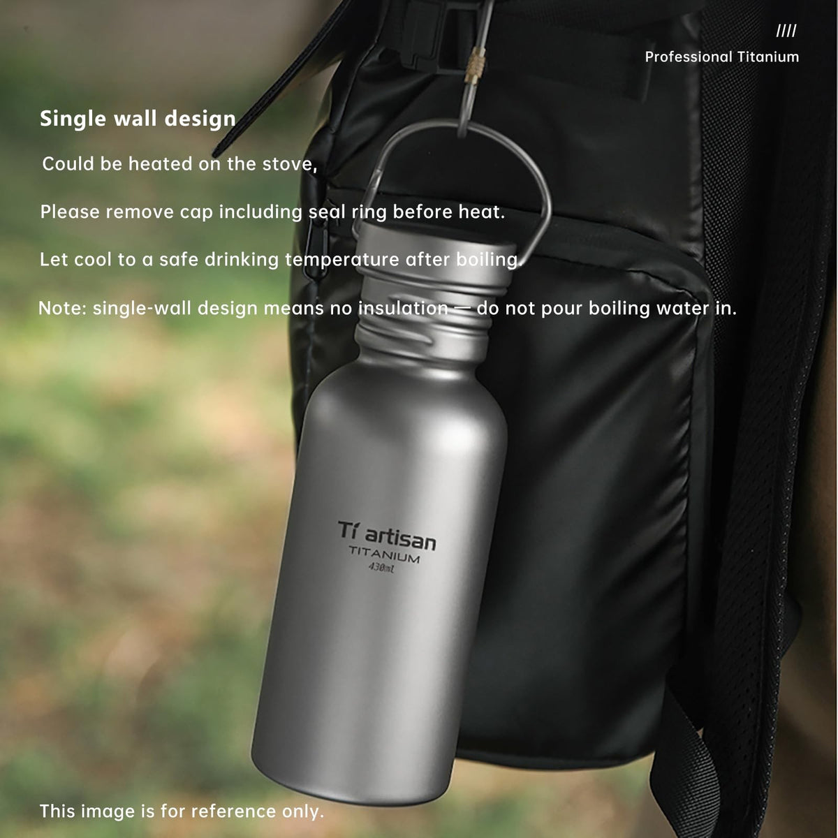 Ultralight Titanium Water Bottle 750ml Leakproof Camping Hydration
