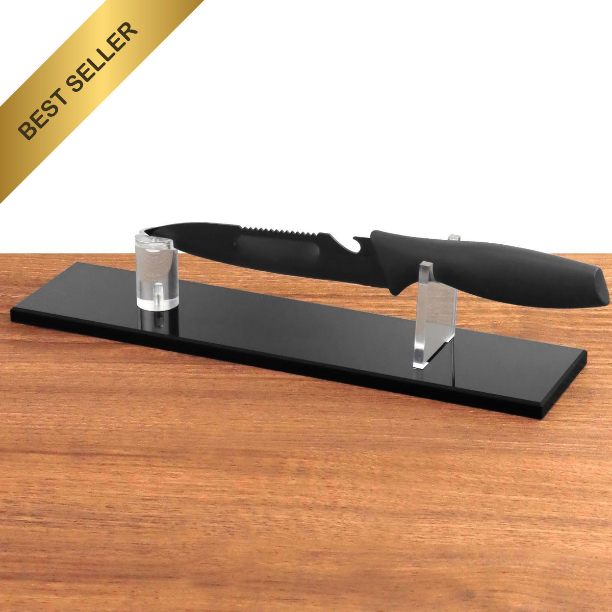 Acrylic Knife Display Stand Set 2 pcs Clear Holder for Swords, Medals, and Collectibles
