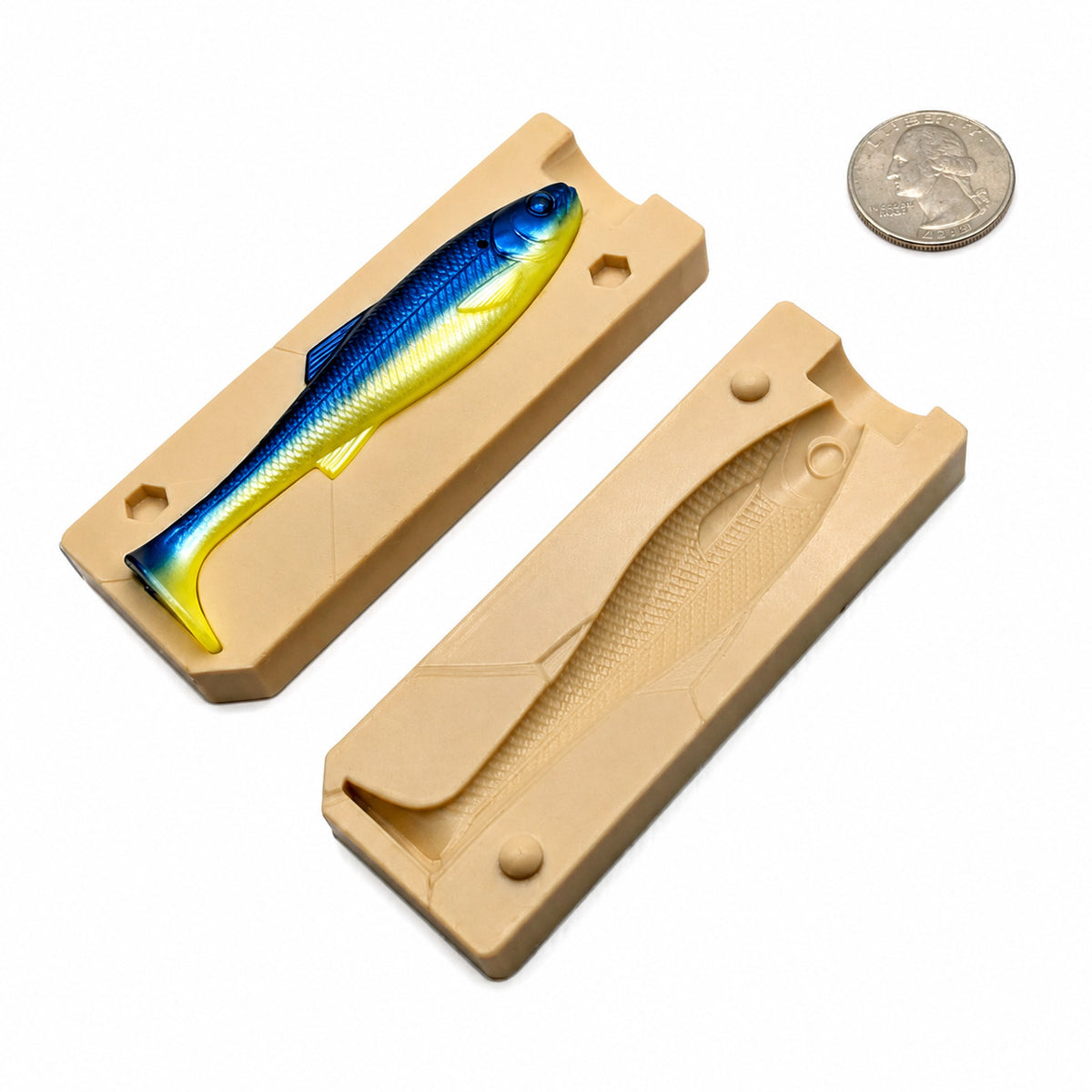 3-Inch Realistic Paddle Tail Soft Plastic Fishing Lure Mold