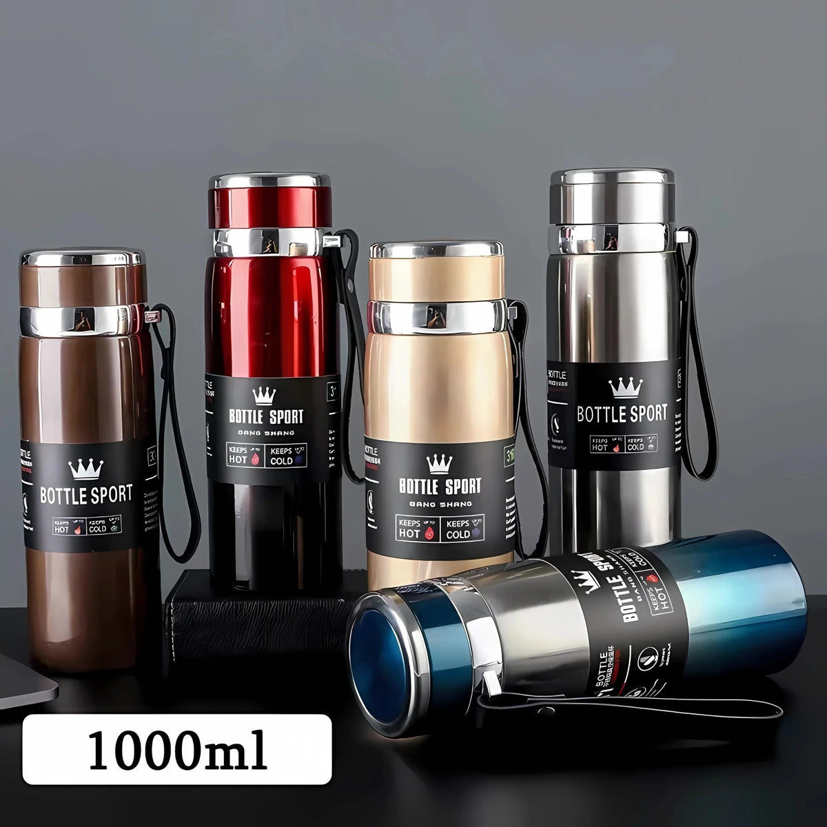 40 oz Insulated Stainless Steel Water Bottle - Wide Mouth Thermos Flask